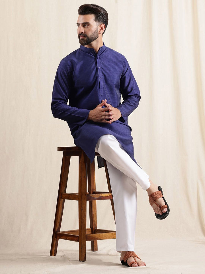 Anouk Men Mandarin Collar Regular Straight Kurta with Pyjamas