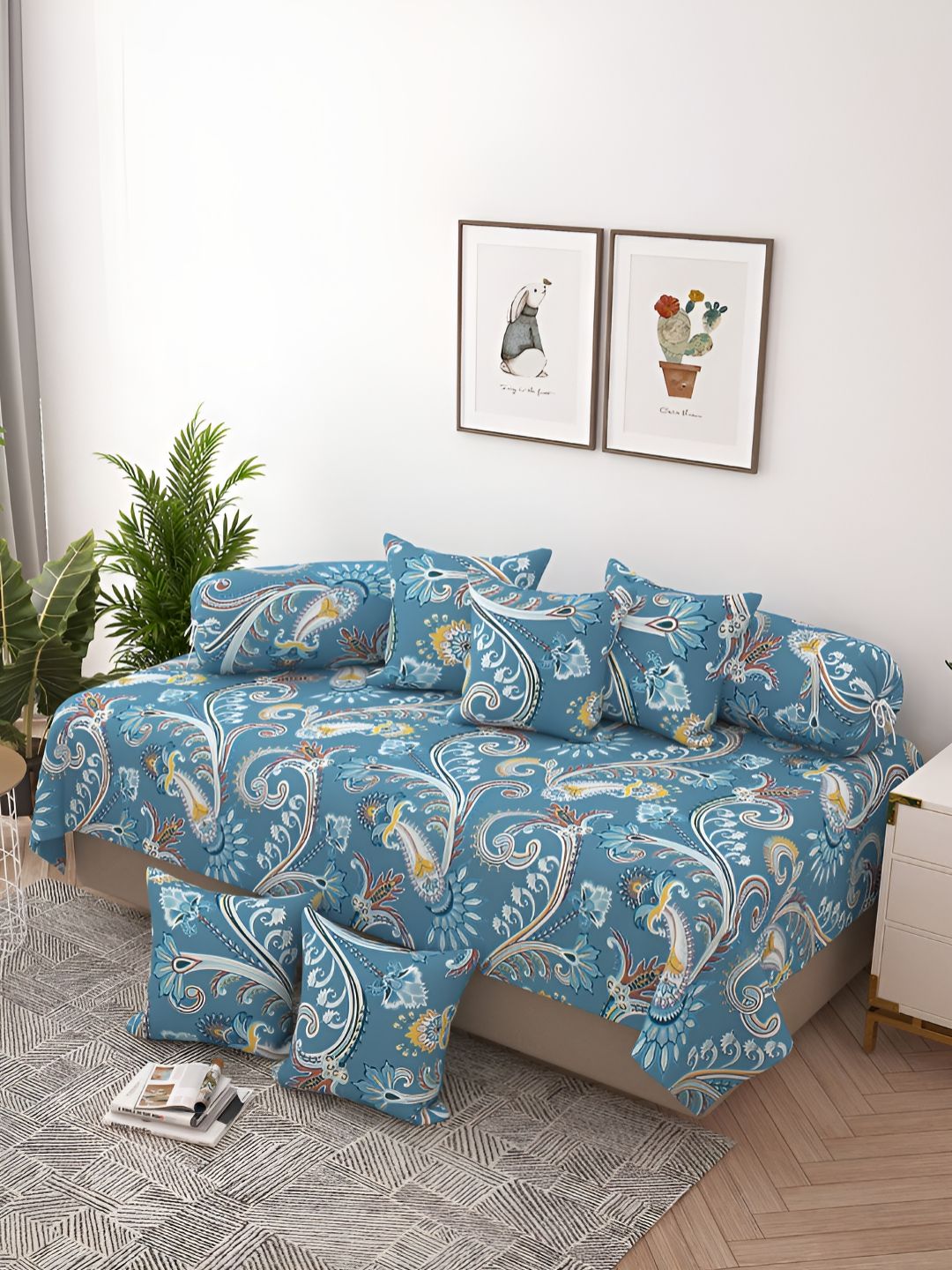 Story@home 8-Piece Satin Finish Diwan Set