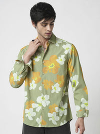 VASTRADO Men Classic Spread Collar Floral Printed Slim Fit Casual Shirt