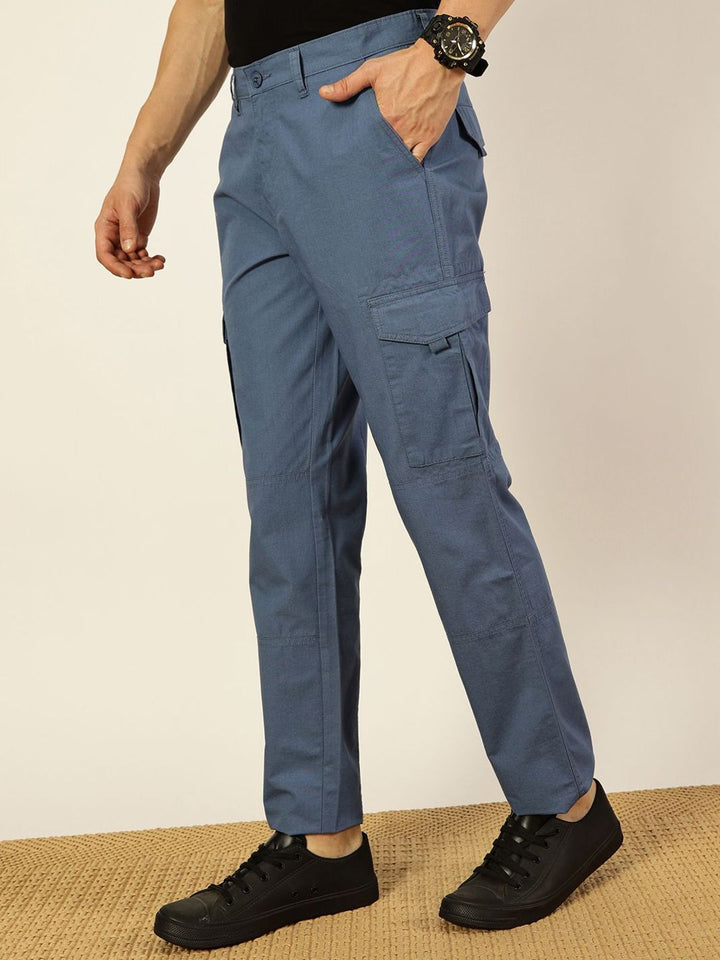 Thomas Scott Men Smart Straight Fit Easy Wash Cotton Cargo Trouser