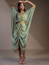 Baju Kaftan Satin Lengan Batwing Wanita Mamicha