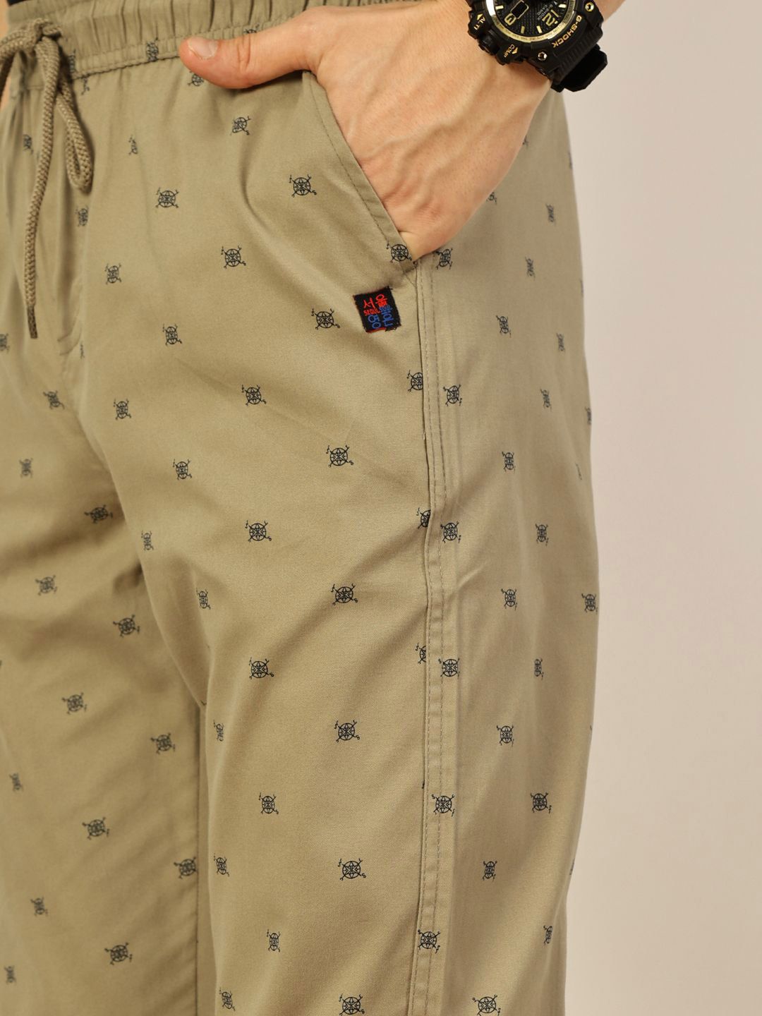 Thomas Scott Men Pure Cotton Printed Smart Slim Fit Easy Wash Jogger