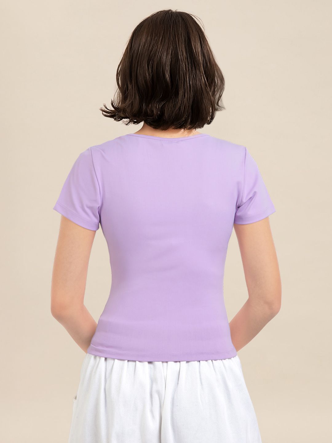 DressBerry Round-Neck Crop Fitted Top