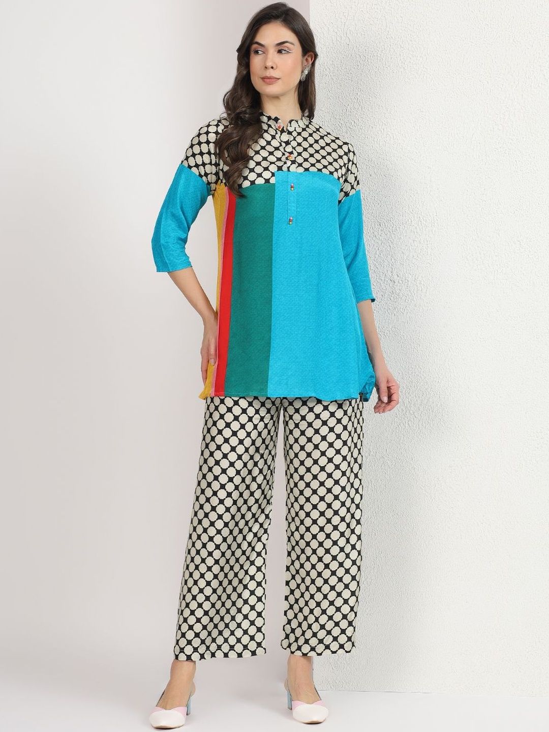 Mamicha Colourblocked Tunic with Palazzos