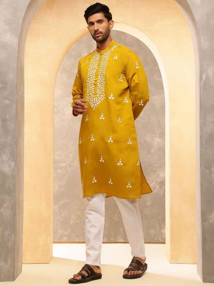 Anouk Men Embroidered Regular Kurta with Pyjamas