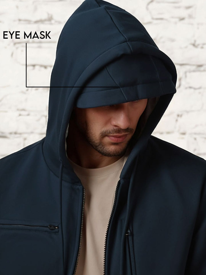 ADRO Men Travel Hooded Front-Open Sweatshirts With Multiple Waterproof Pockets