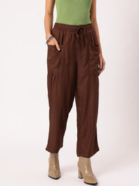 DressBerry Women Stylish Statement Relaxed Fit Trousers with Box Pockets