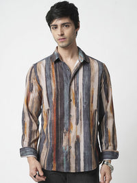 VASTRADO Men Classic Cutaway Collar Abstract Printed Slim Fit Casual Shirt