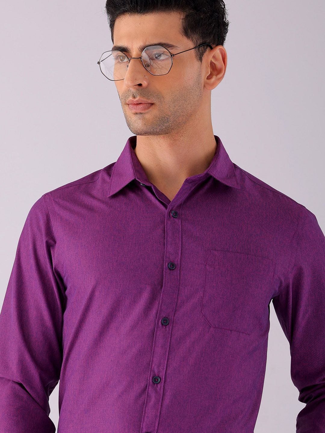 The Indian Garage Co. X Luxe Men Spread Collar Solid Slim Fit Formal Shirt