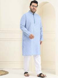 SOJANYA PLUS Checked Woven Design Pure Cotton Straight Kurta With Pyjama