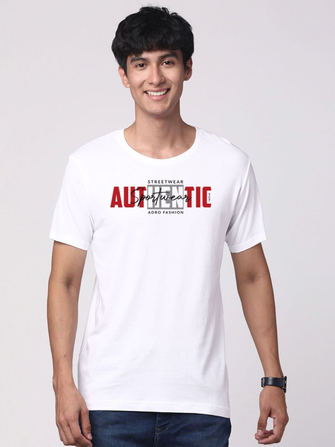 ADRO Men Graphic Printed Round Neck Cotton T-shirt