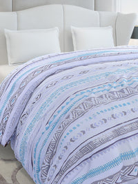 Monte Carlo Blue & White Geometric Mild Winter 210 GSM Double Bed Duvet