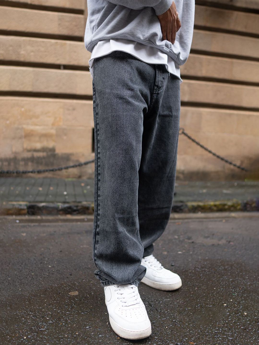 Powerlook Men Cotton Mid-Rise Baggy Comfort Fit Light Fade Jeans