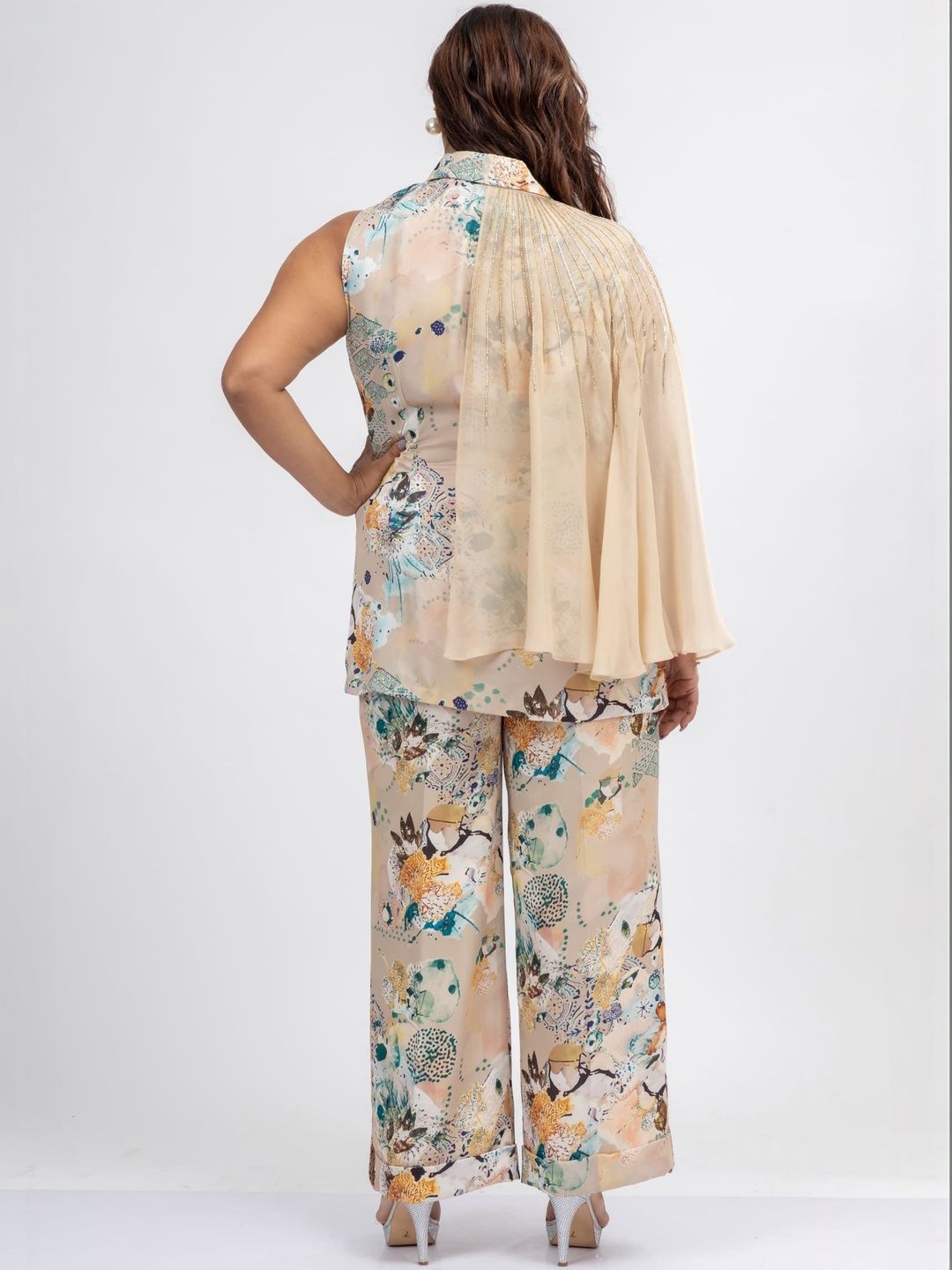 Mamicha Printed Shirt Collar Shirt & Trousers Co-Ords
