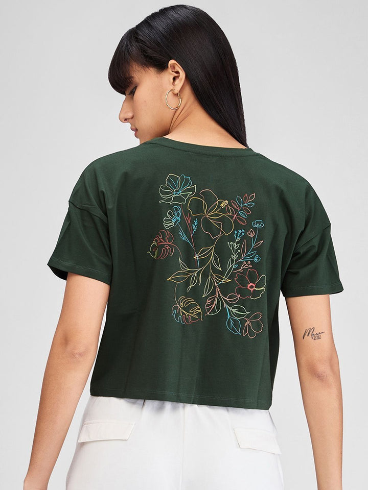 SPYKAR Women Applique Boxy T-shirt