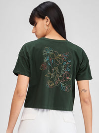 SPYKAR Women Applique Boxy T-shirt