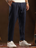 Campus Sutra Men Mid Rise Checked Relexed Fit RegularTrousers
