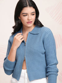 ESPYR By Tokyo Talkies Women Cable Knit with Zip Detail Detail