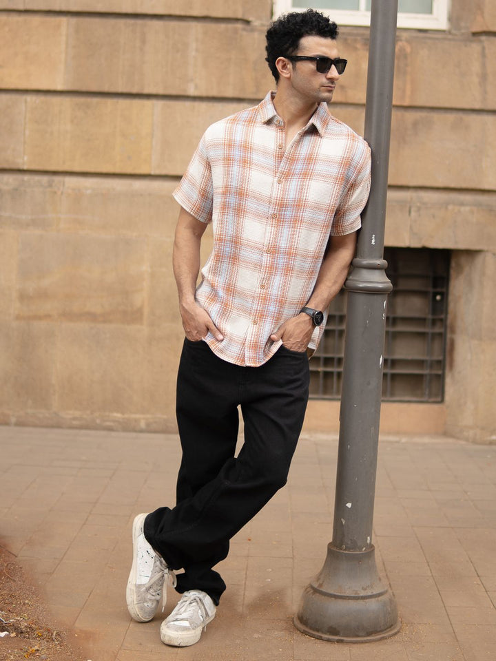Powerlook Men Structured Checks Shirt ss25
