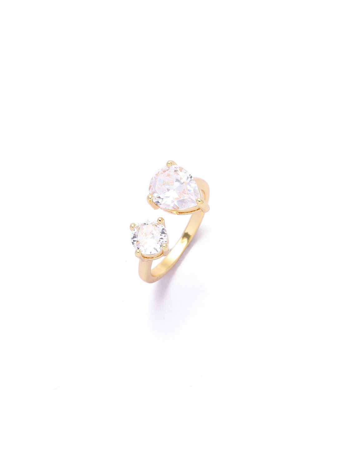 Cincin Open Pear Pear Salty American Toi-Et-Moi Ring untuk Wanita & Gadis Cincin Jari