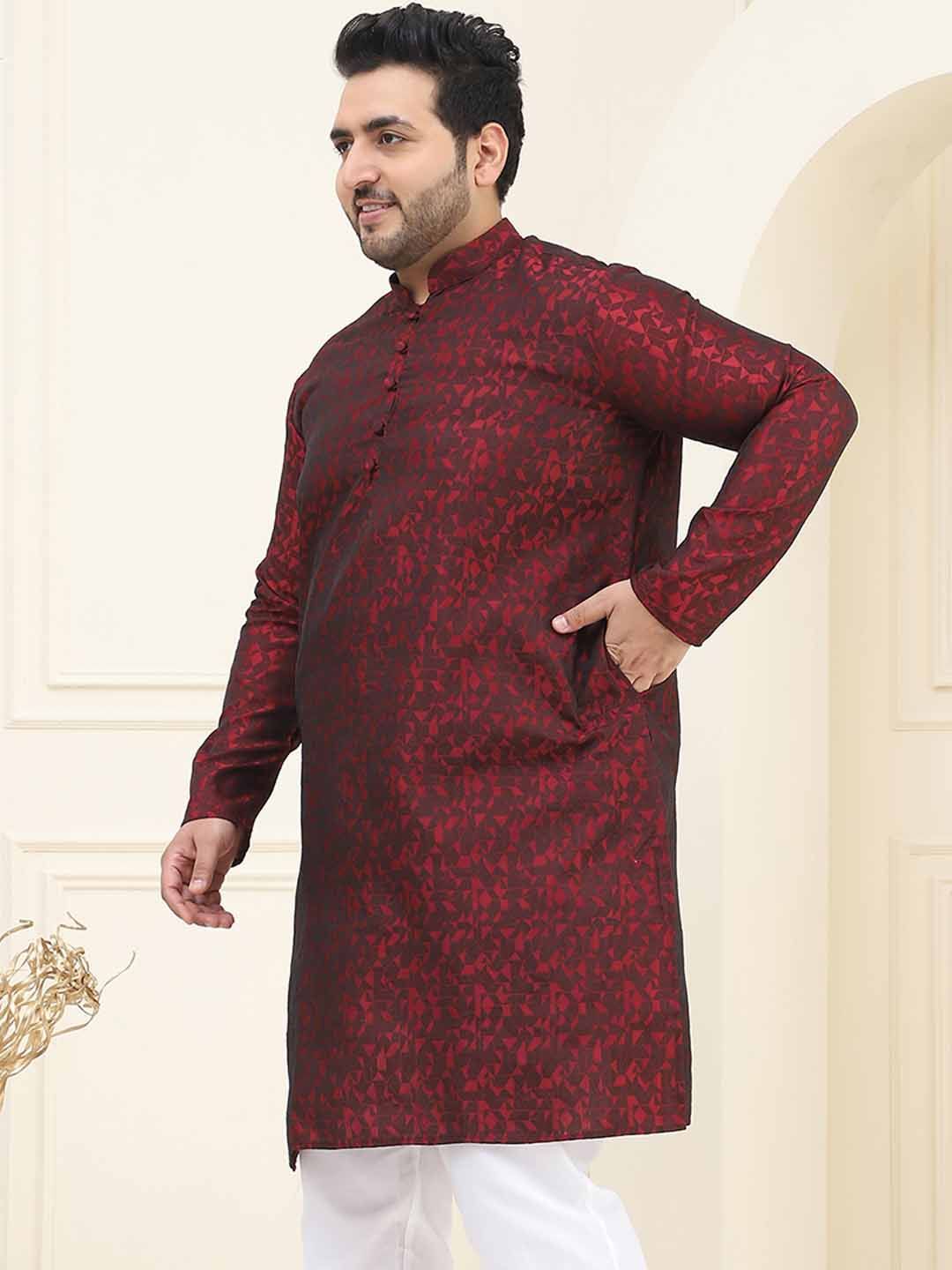 SOJANYA PLUS Floral Woven Design Straight Kurta