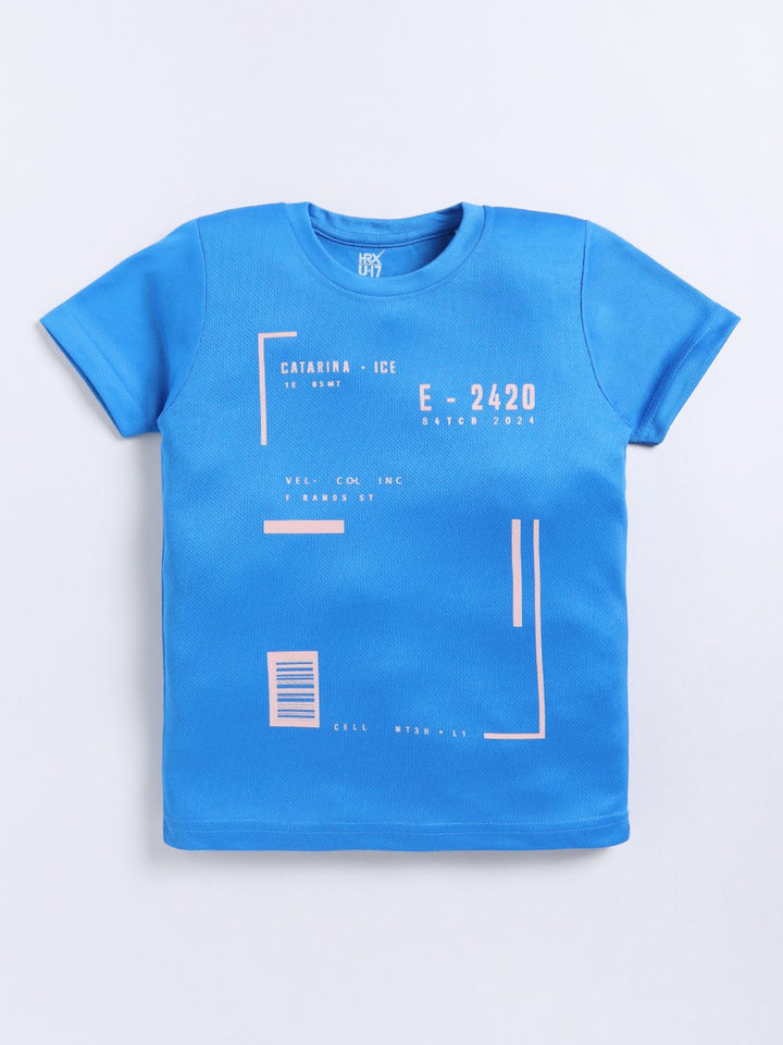 HRX by Hrithik Roshan Boys Typography Printed Rapid-Dry T-shirt