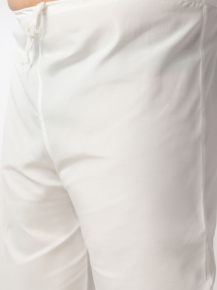 SOJANYA PLUS Kurta Lurus Kolar Mandarin Bercetak Geometri Dengan Piyama & Jaket Nehru