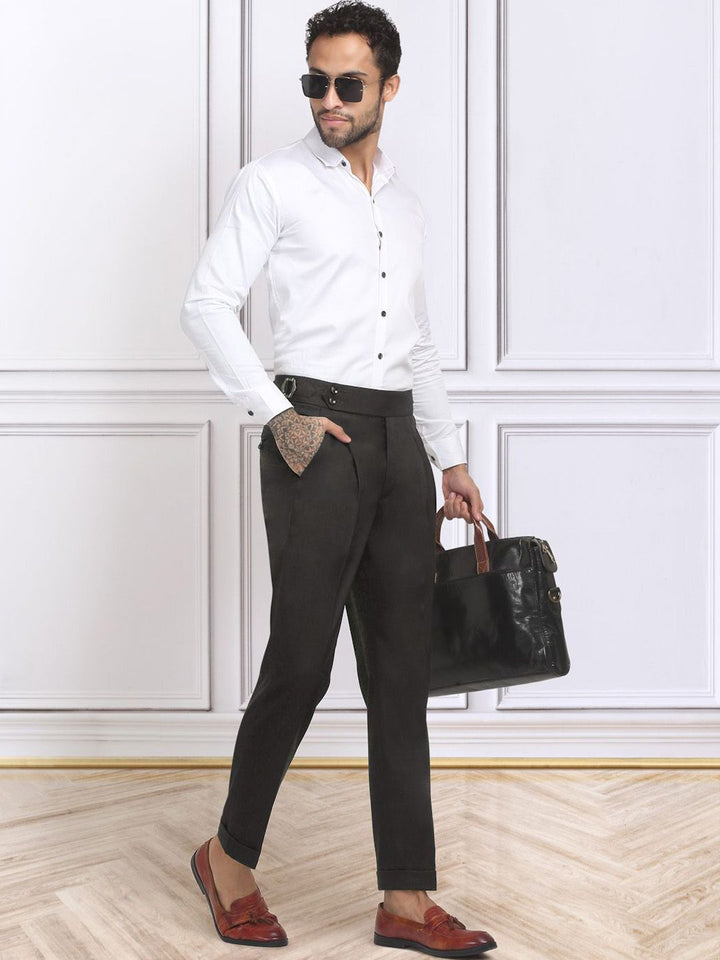 Seluar Gurkha Slim Fit Coklat Gelap KLOTTHE Lelaki