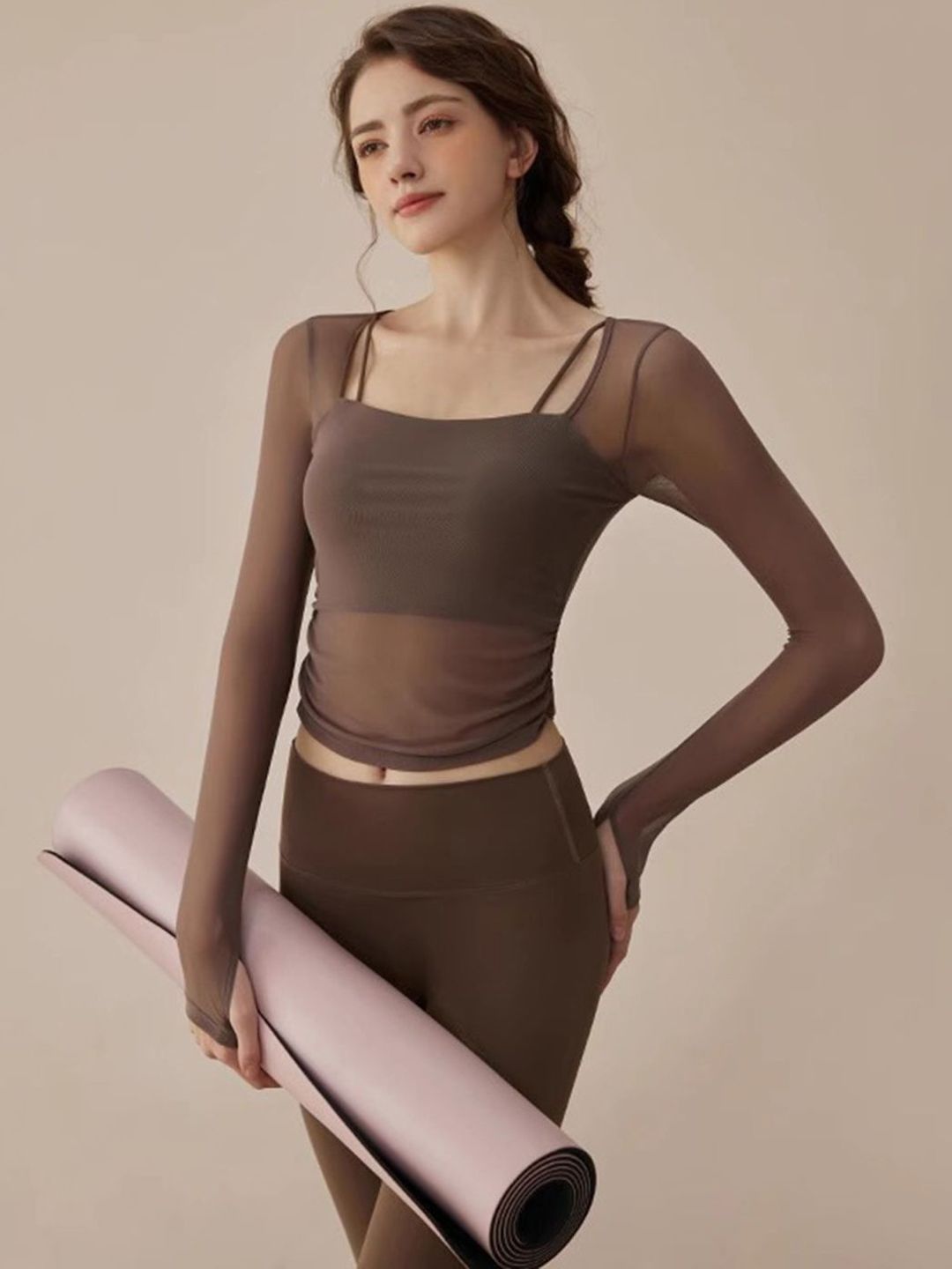 HRX by Hrithik Roshan Solid Top & Tights Co-Ord Set