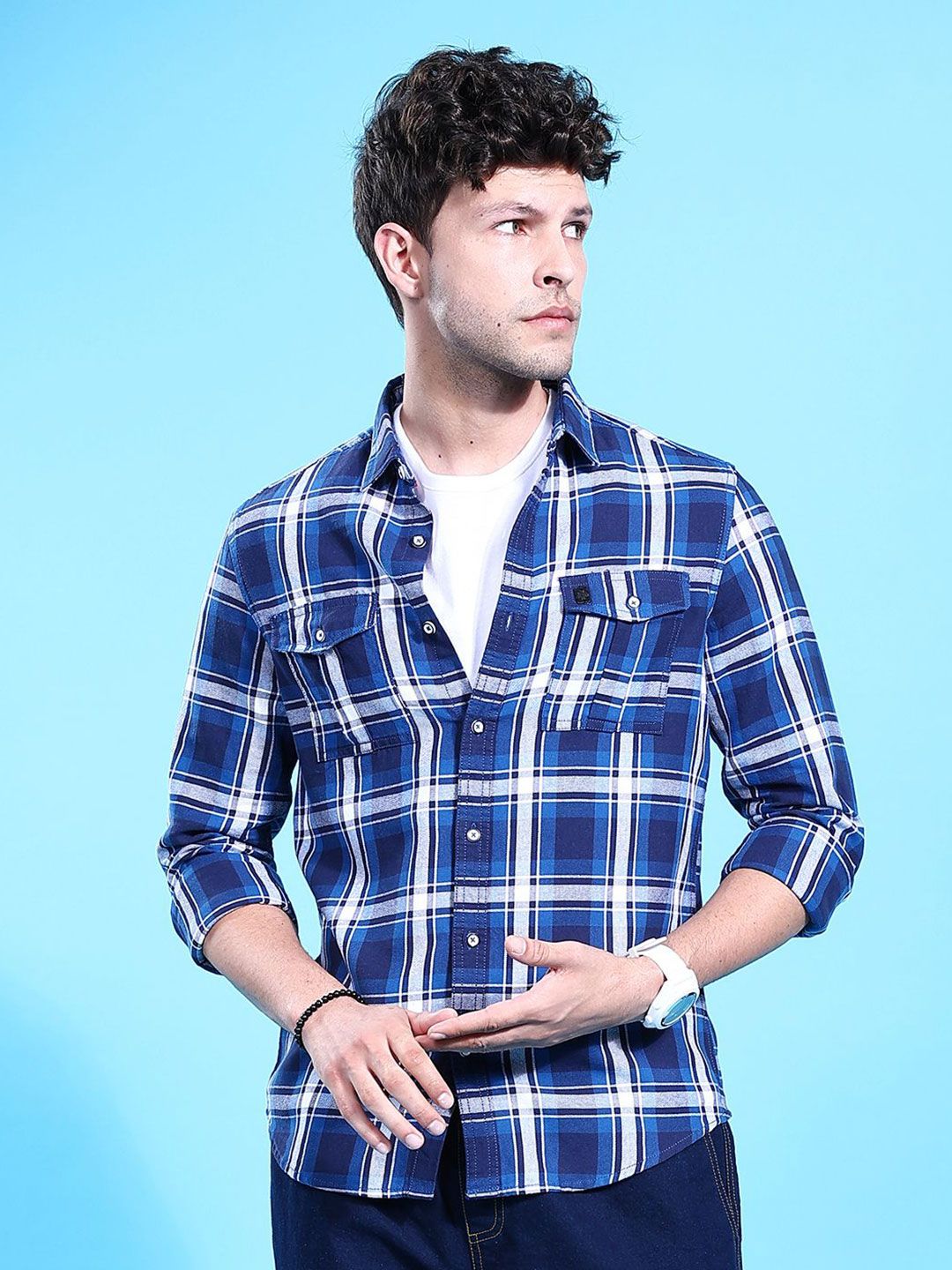 The Indian Garage Co Men Checked Casual Shirt