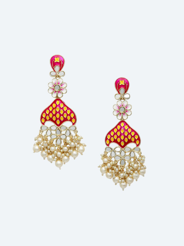 Anouk Gold Plated Cubic Zirconia Studded Contemporary Drop Earrings