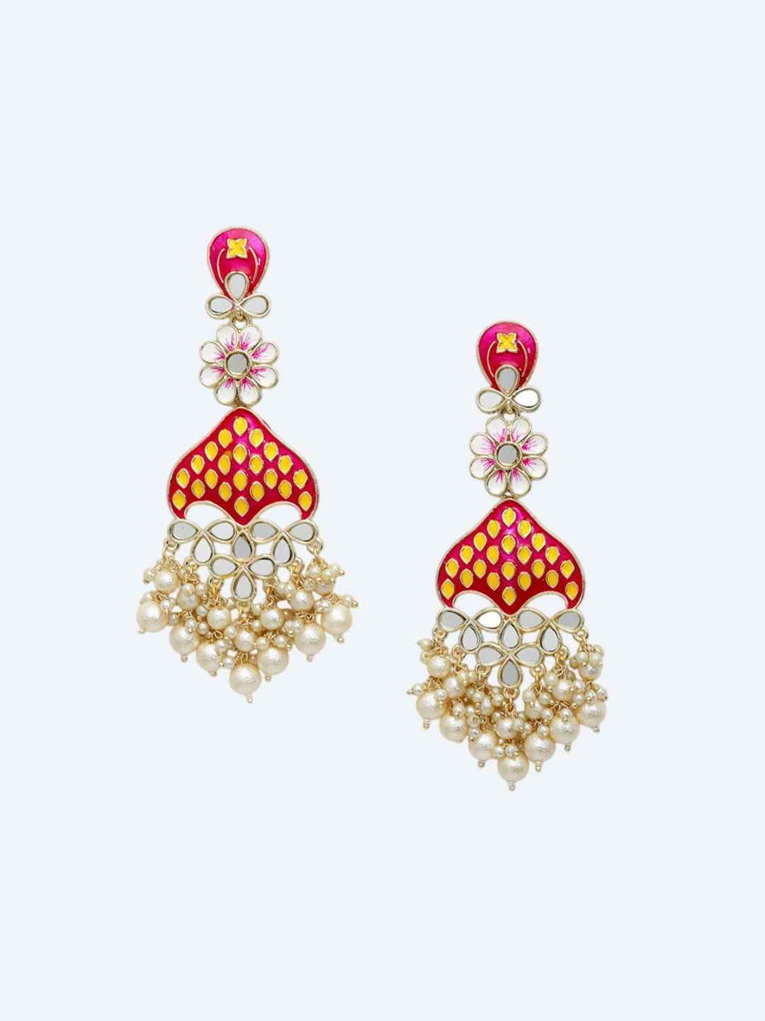 Anouk Gold Plated Cubic Zirconia Studded Contemporary Drop Earrings