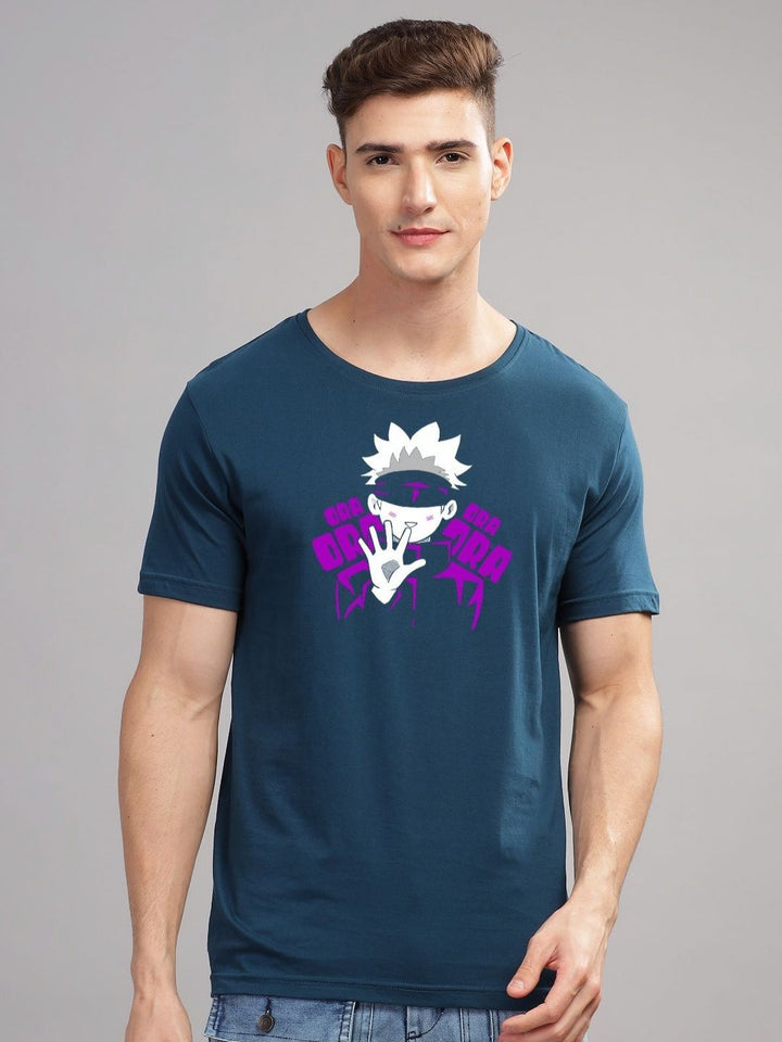 ADRO Men Printed Raw Edge T-shirt