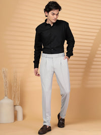KLOTTHE Men Grey Lycra Formal Formal Trousers