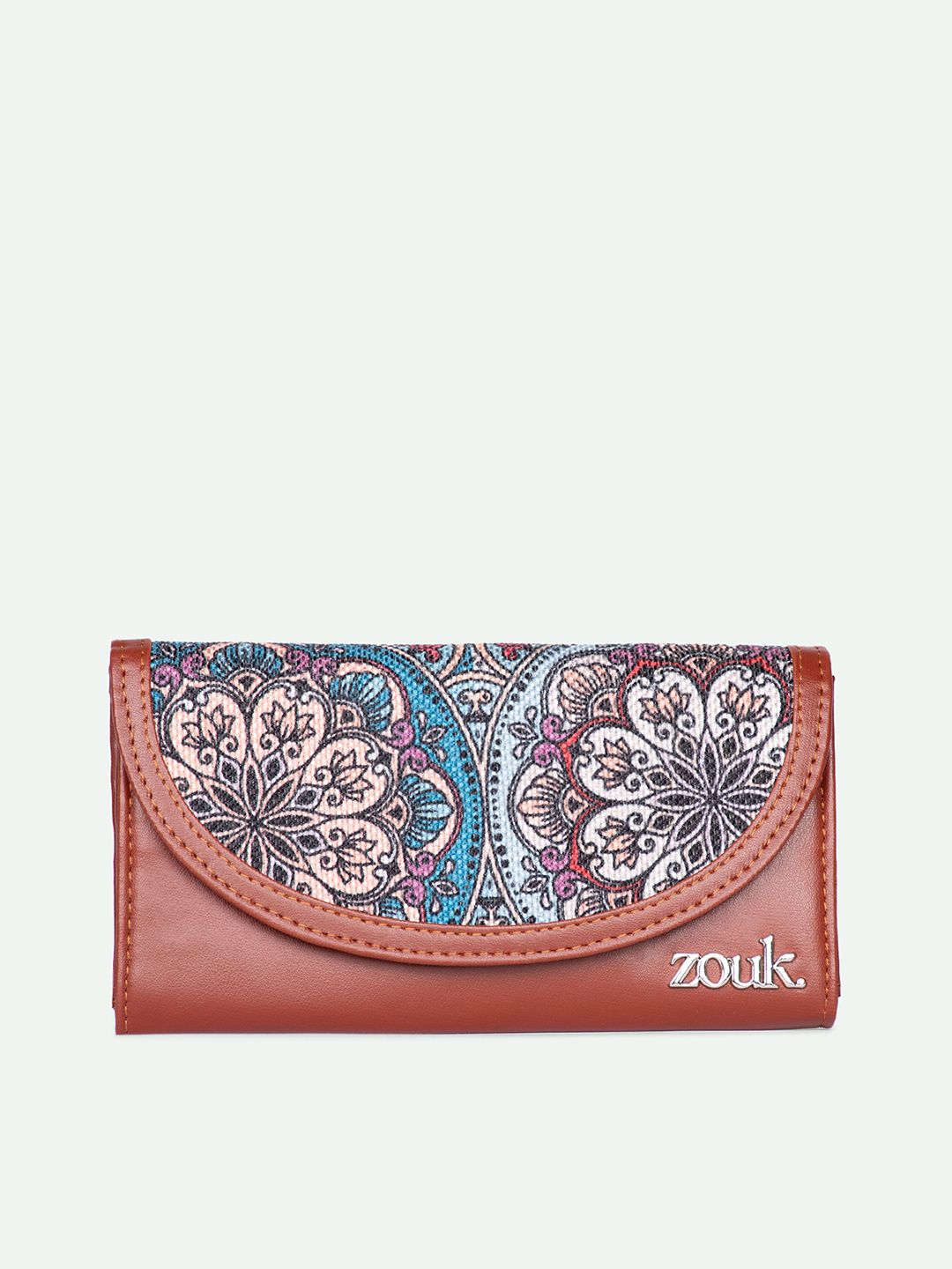 Zouk Wanita Multicolor Mandala Print Kyra Flap Wallet