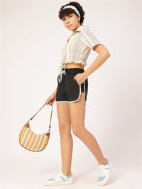 DressBerry Women Preppy Monochrome Laid-Back Shorts