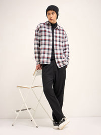 THE BEAR HOUSE Men Tartan Checked Cotton Relaxed Fit Casual Shirt