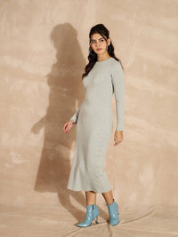 SASSAFRAS Women Full Sleeves Bodycon Midi Dress
