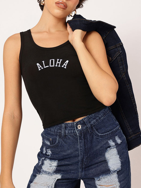 DressBerry Aloha Vibe Fitted Crop