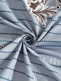 Myntra Elegant Homes Motif Etnik Kelabu Policotton 300 TC Dilengkapi Cadar King Halus dengan 2 Sarung Bantal-98 x 89 inci