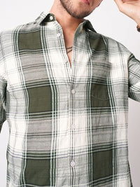 VASTRADO Classic Precision Weave Checked Slim Fit Jacquard Casual Shirt