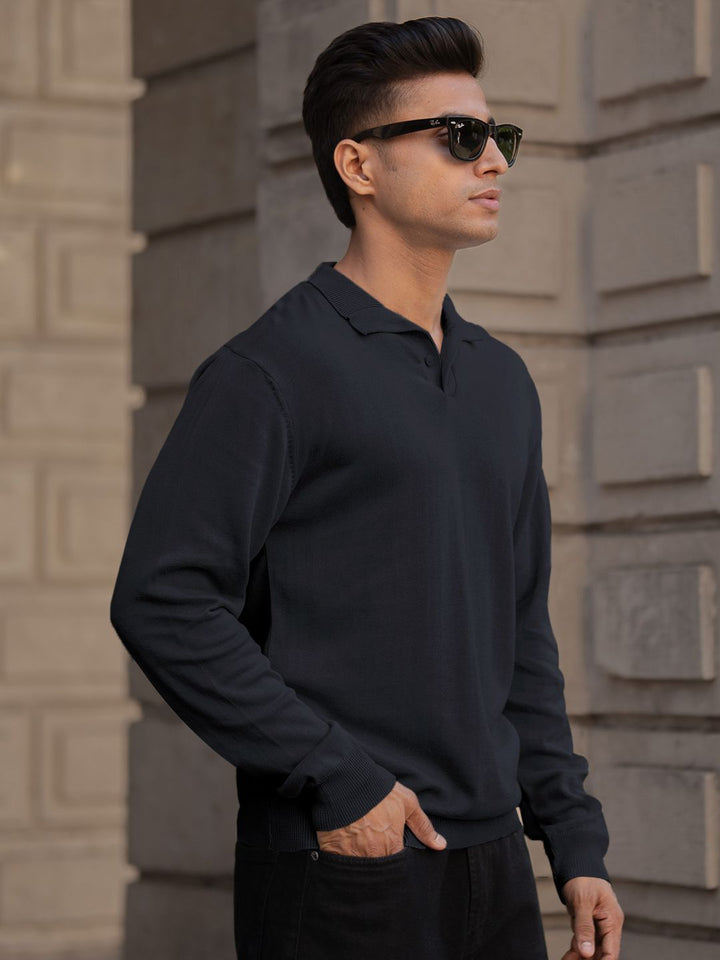 Powerlook Men Solid Polo Collar Cotton T-shirt