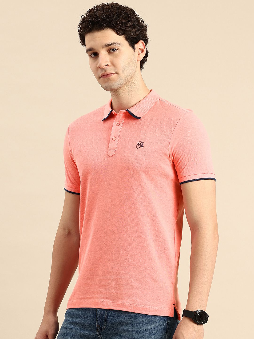 Being Human Polo Collar Pure Cotton T-shirt
