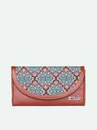 Zouk Wanita Etnik Motif Dicetak Kolkata Nouveau Kyra Flap Wallet