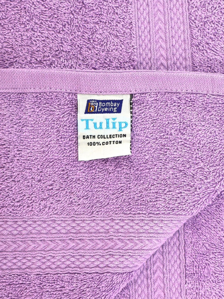 BOMBAY DYEING Tulip Lavender Pure Cotton 450 GSM Bath Towel