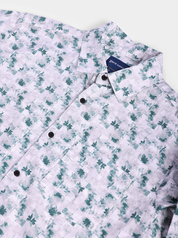 Bene Kleed Floral Printed Spread Collar Cotton Regular Fit Casual Shirt