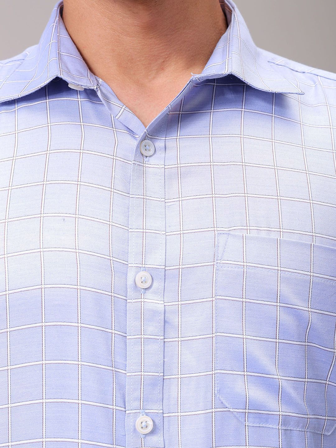 The Indian Garage Co. X Luxe Men Spread Collar Gingham Checked Slim Fit Formal Shirt
