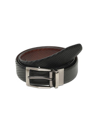 Teakwood Leathers Men Textured Leather Reversible Formal Belt
