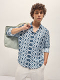 THE BEAR HOUSE Men Spread Collar Abstract Printed Relaxed Fit Casual Shirt