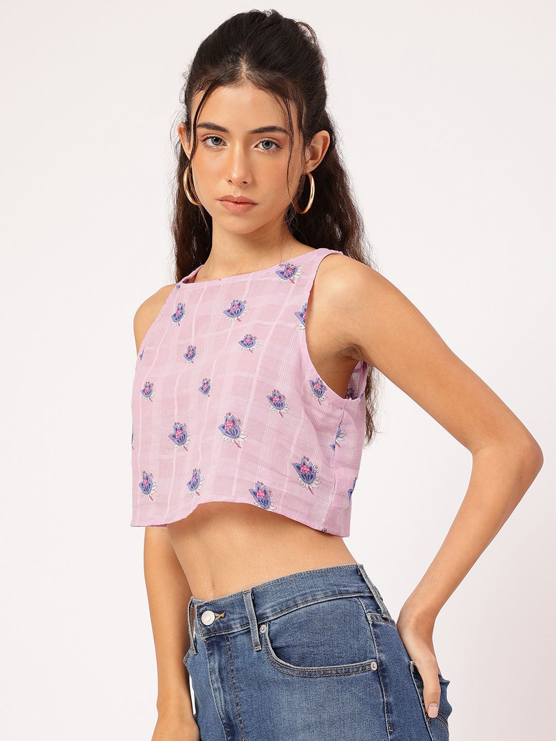 DressBerry Sunny Blossoms Floral Print Crop Top